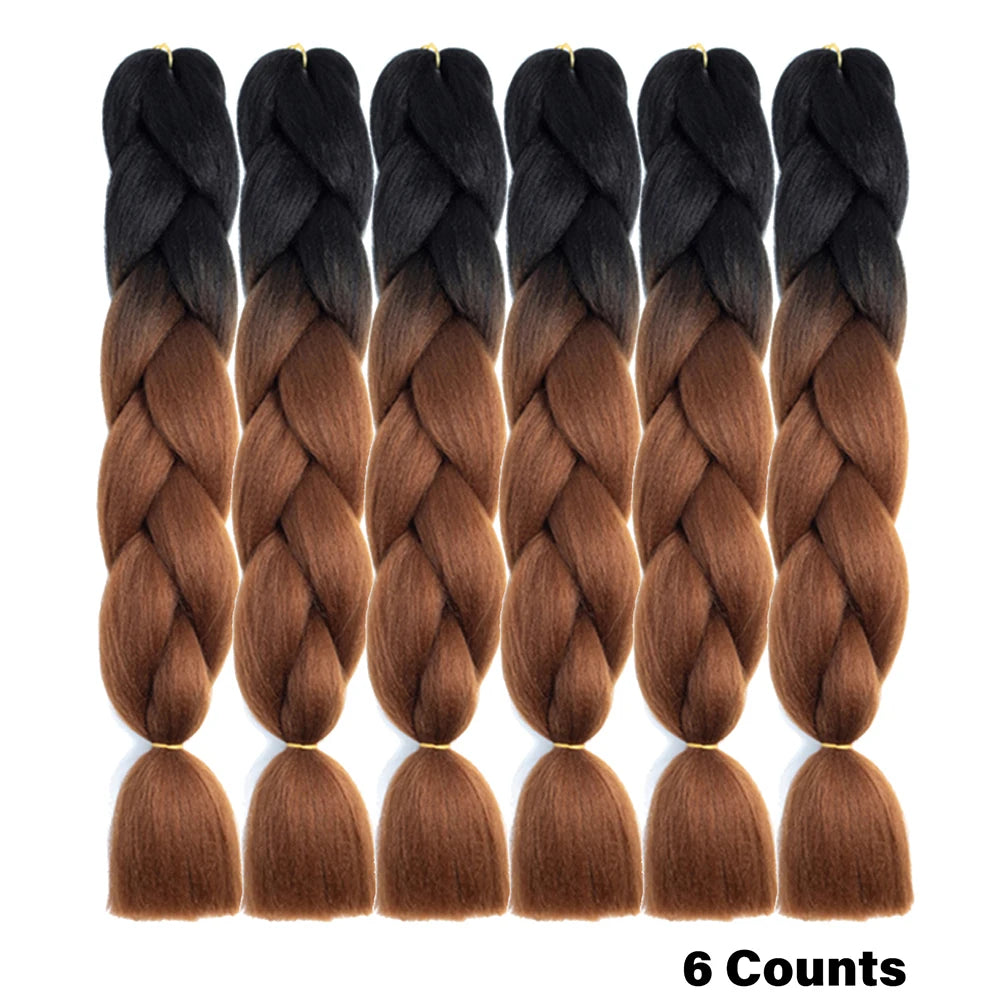 Crochet Braids 6Pcs Braiding Hair Ombre Synthetic