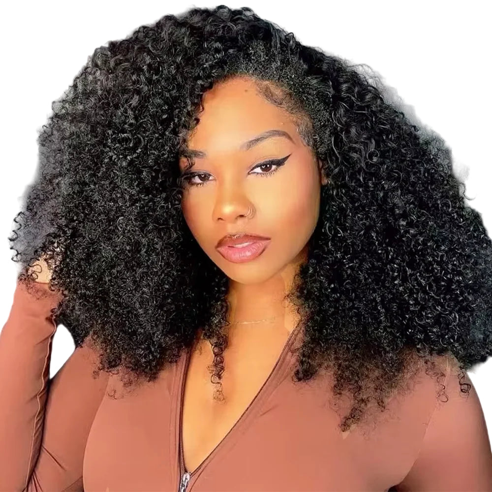 16 Inch 3 IN 1 Half Wig with Drawstring Seamless Human hair