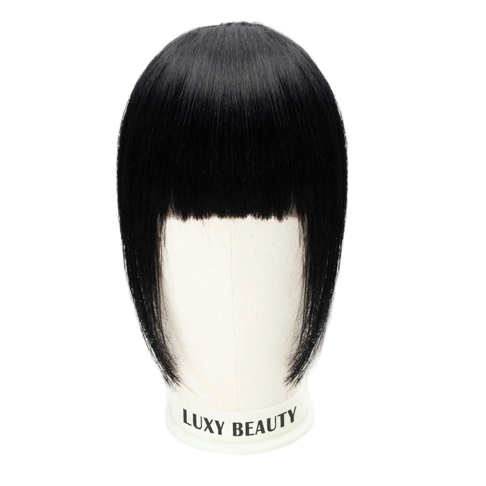 Human Hair Bangs 3 Clips 3D Blunt Cut
