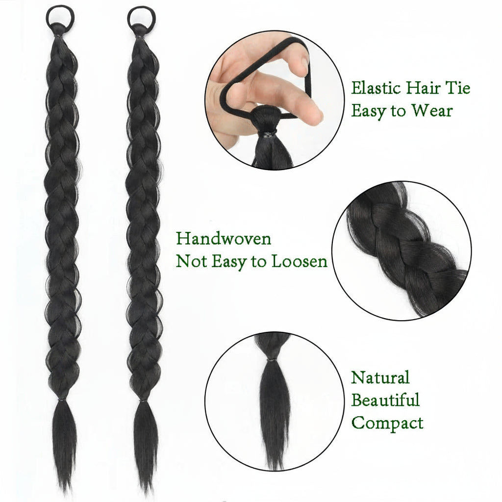 Synthetic Braided Long Ponytail Extensions