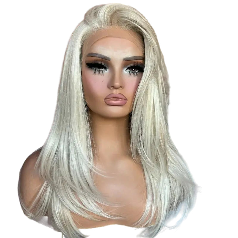 White Platinum Blonde Synthetic HD Lace Front Wig