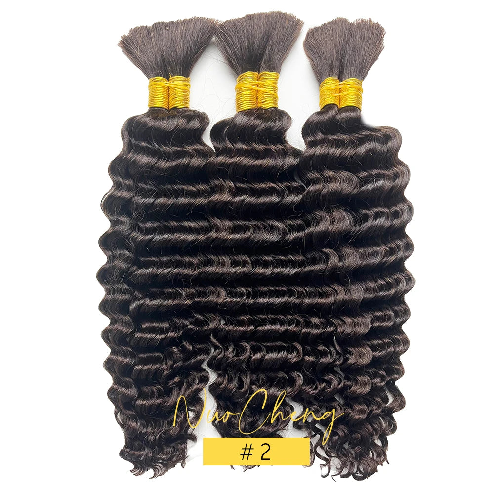 Chocolate Brown Deep Wave Human Hair Crochet Bundles