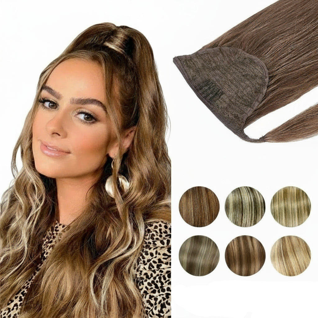 Ponytail Human Hair Straight Clips