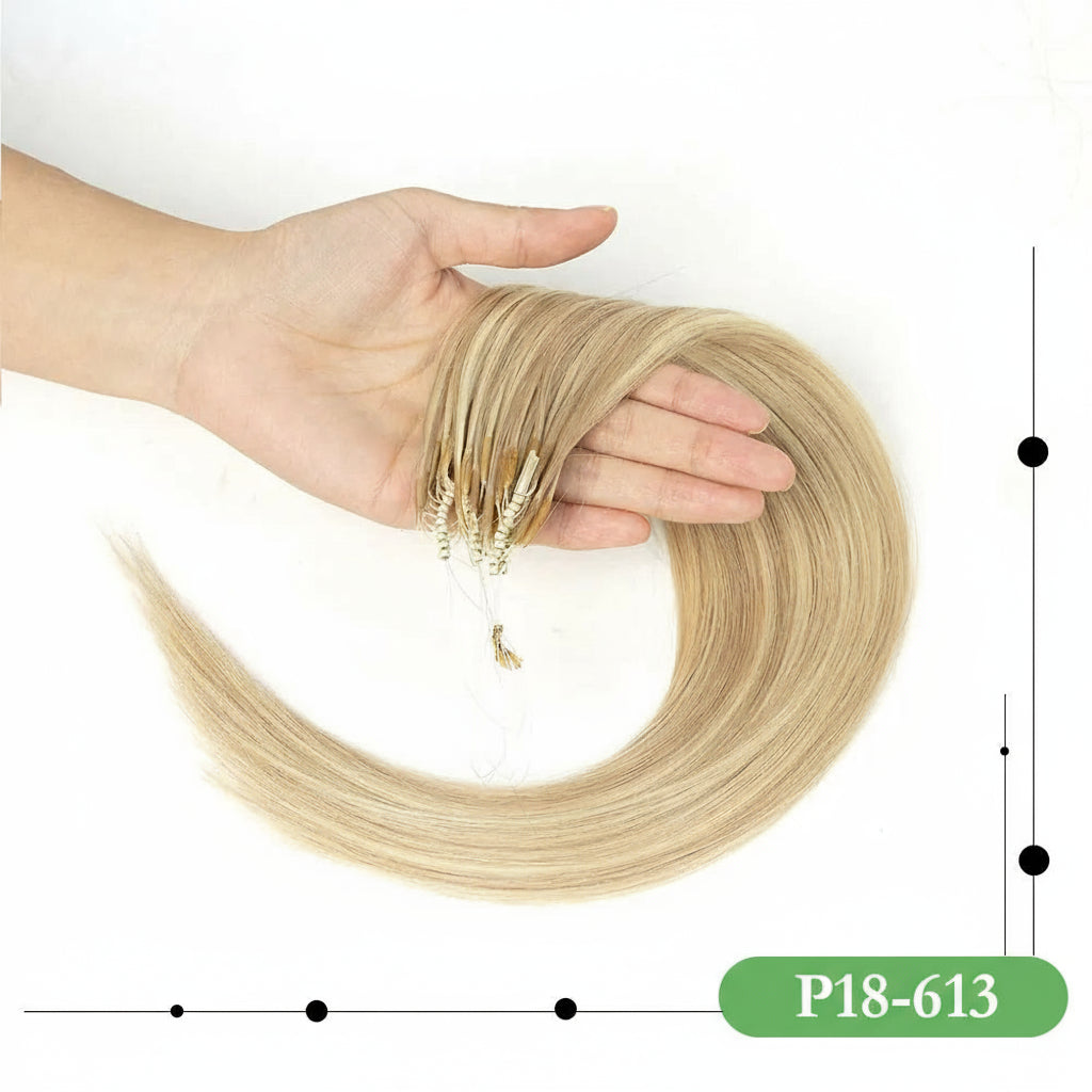 8D Human Hair Extensions Blonde 12"-24" Microlink