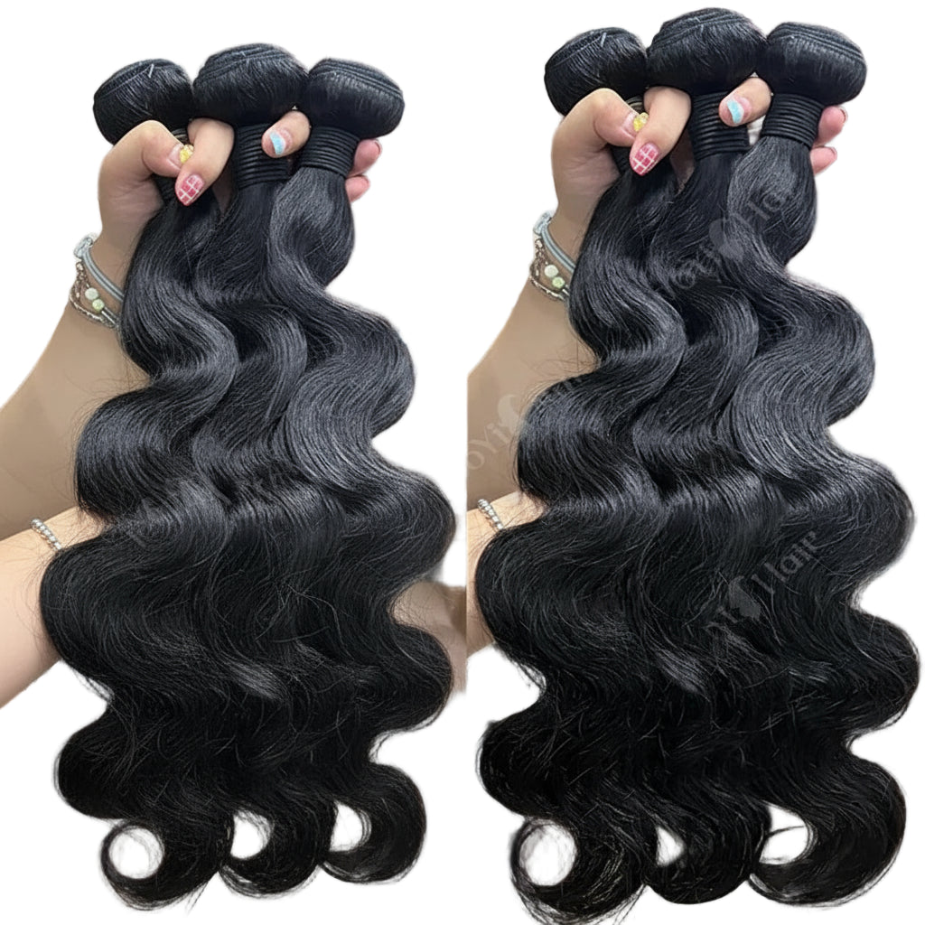 Body Wave Bundles 100% Human Hair with 4x4/5x5 Closure 20 22 24inch Raw Hair Extensions Bundles with 2x6 Midlle Part Closures