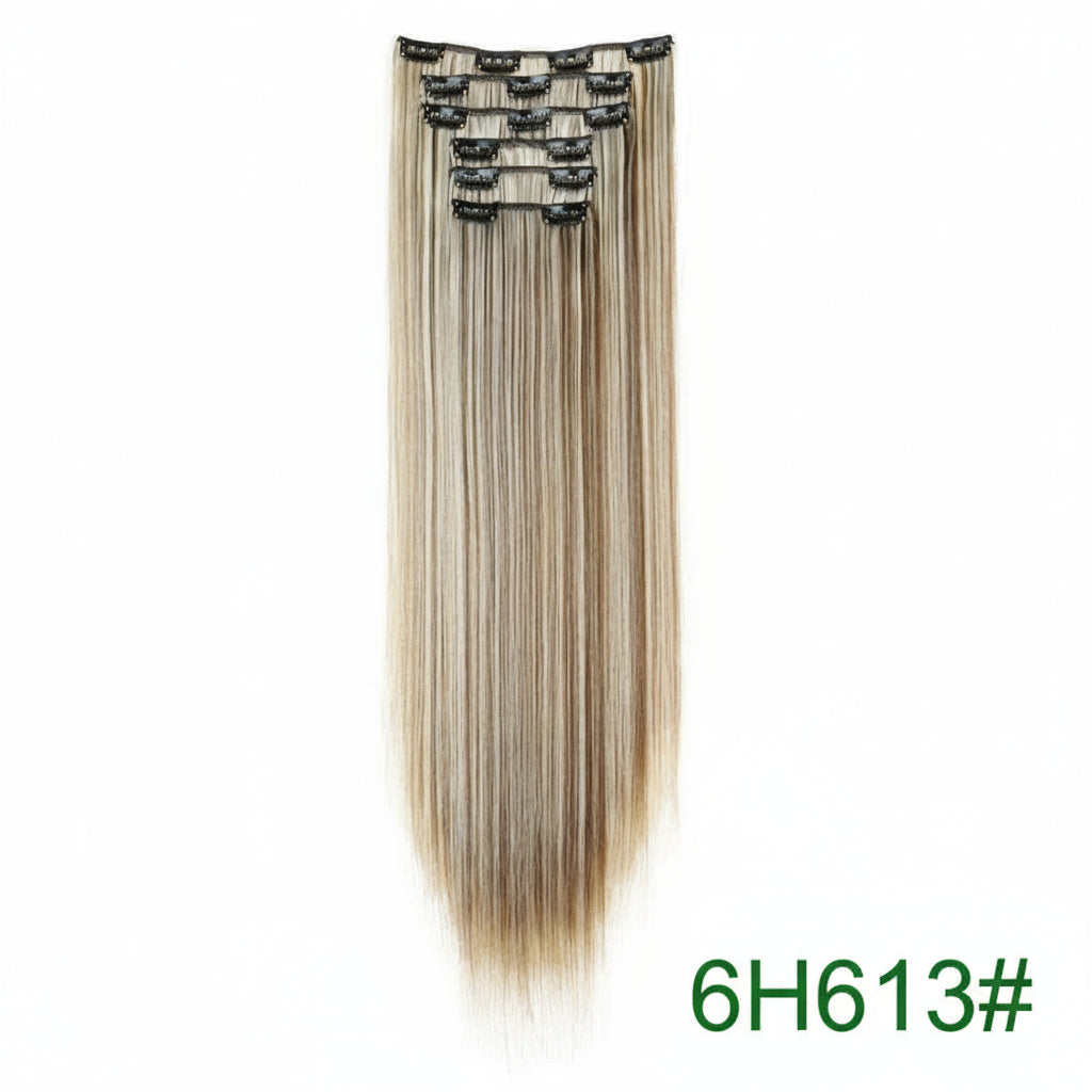 6Pieces/Set Silky Synthetic 24Inch Straight Hair Extension