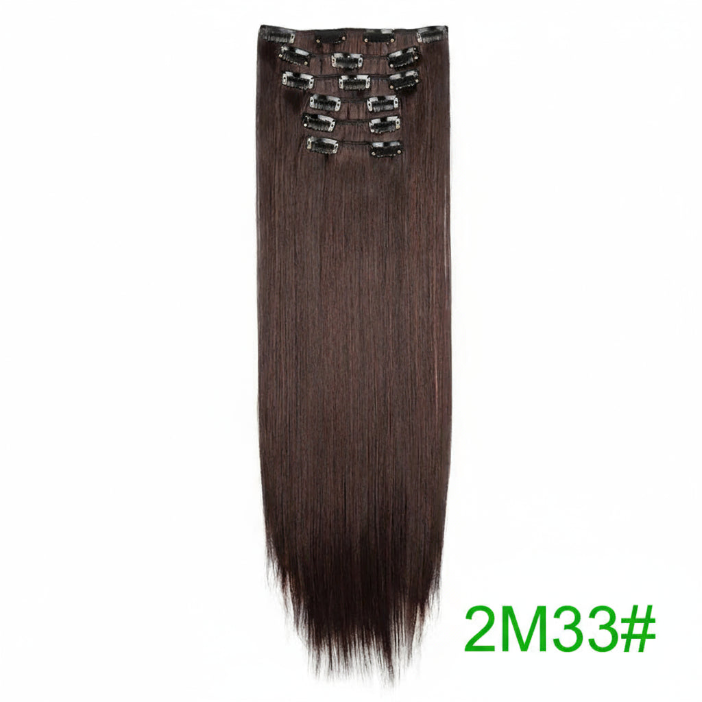 6Pieces/Set Silky Synthetic 24Inch Straight Hair Extension