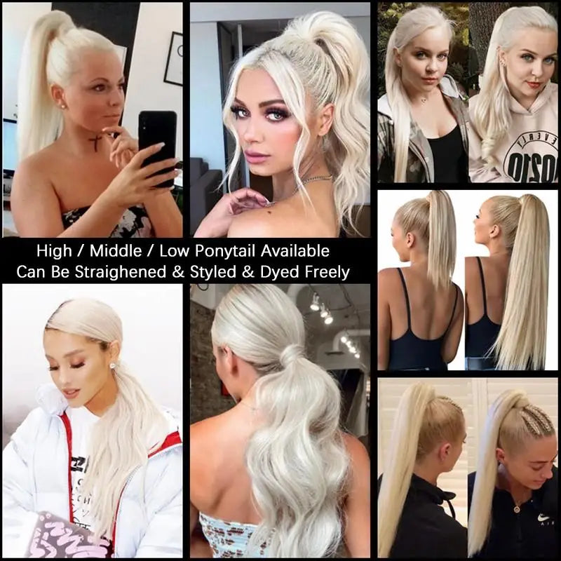 Blonde Ponytail Human Hair