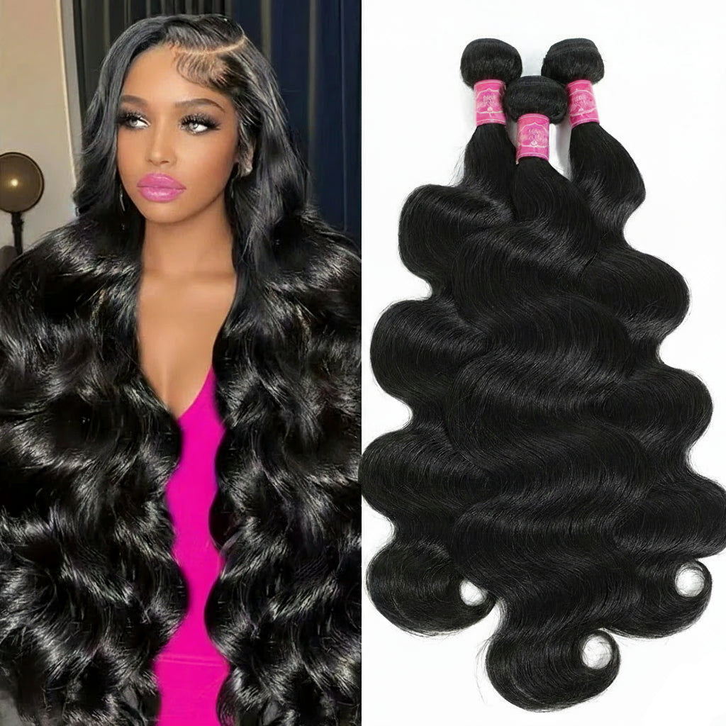 Loose Body Wave Virgin Raw Indian Human Hair 3/4 Bundles Deal Wet And Wavy Hair Weave Extension Double Weft