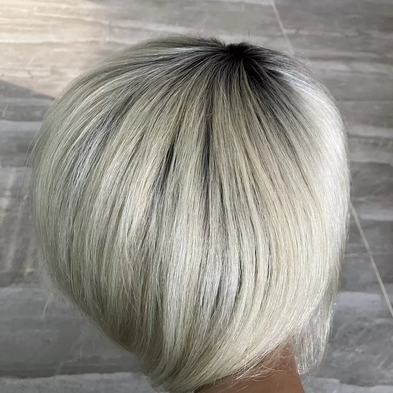 Men's Full French Lace Wig 100% Human Hair Ombre