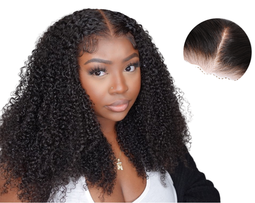 Water Curly Hair Twist Invisible Lace Human Hair